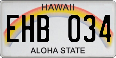 HI license plate EHB034