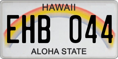 HI license plate EHB044
