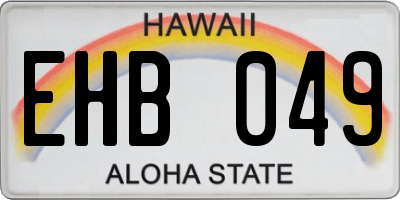 HI license plate EHB049