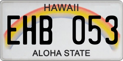 HI license plate EHB053