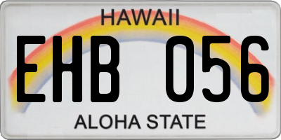HI license plate EHB056