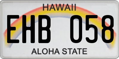 HI license plate EHB058