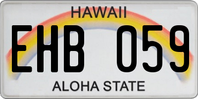 HI license plate EHB059