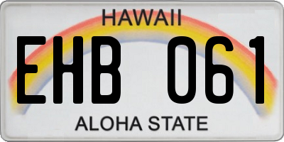 HI license plate EHB061