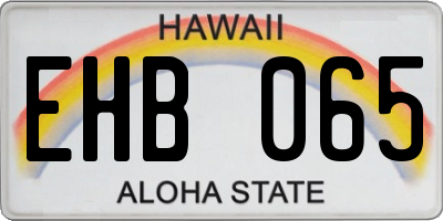 HI license plate EHB065
