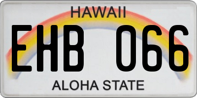 HI license plate EHB066