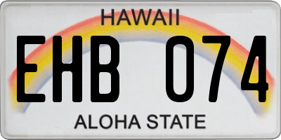 HI license plate EHB074