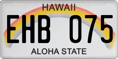 HI license plate EHB075