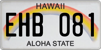 HI license plate EHB081
