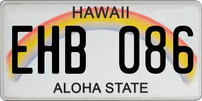 HI license plate EHB086