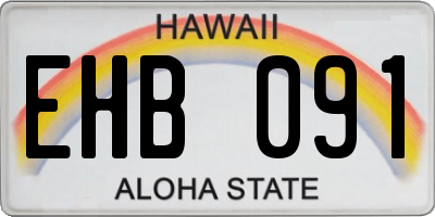HI license plate EHB091