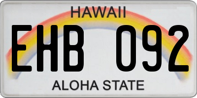 HI license plate EHB092