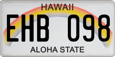 HI license plate EHB098