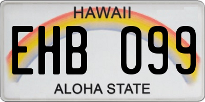 HI license plate EHB099