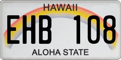 HI license plate EHB108