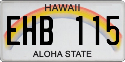 HI license plate EHB115
