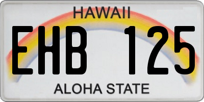 HI license plate EHB125