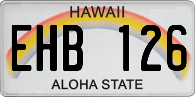 HI license plate EHB126
