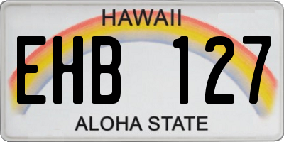 HI license plate EHB127