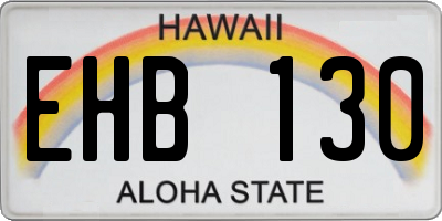 HI license plate EHB130