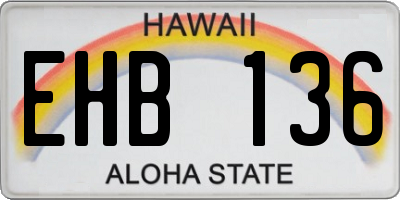 HI license plate EHB136
