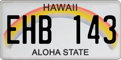 HI license plate EHB143