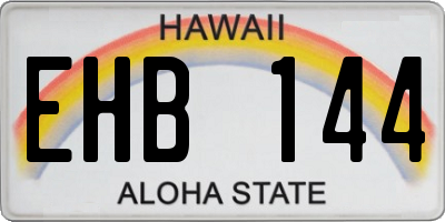 HI license plate EHB144