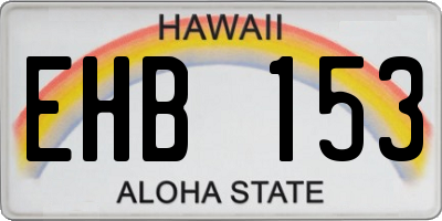 HI license plate EHB153