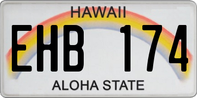 HI license plate EHB174