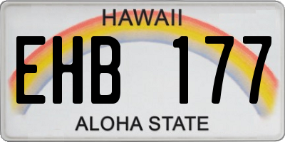 HI license plate EHB177