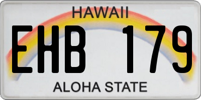 HI license plate EHB179