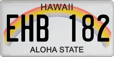 HI license plate EHB182