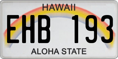 HI license plate EHB193