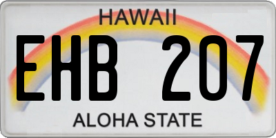 HI license plate EHB207