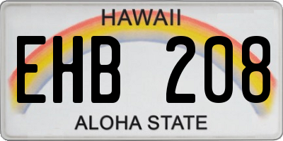 HI license plate EHB208