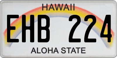 HI license plate EHB224
