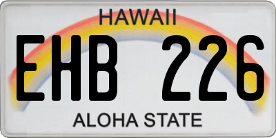 HI license plate EHB226