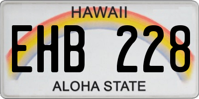HI license plate EHB228