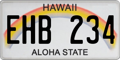 HI license plate EHB234