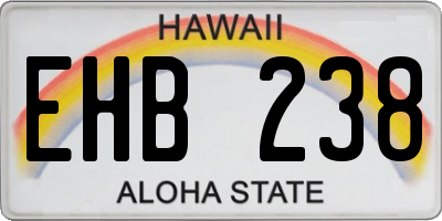 HI license plate EHB238