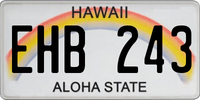 HI license plate EHB243