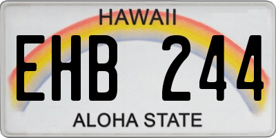 HI license plate EHB244