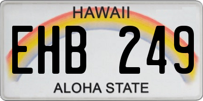 HI license plate EHB249