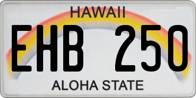 HI license plate EHB250
