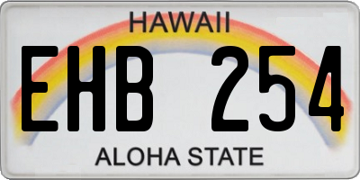 HI license plate EHB254