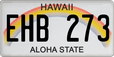 HI license plate EHB273