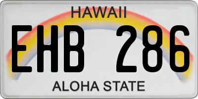 HI license plate EHB286