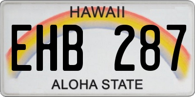 HI license plate EHB287