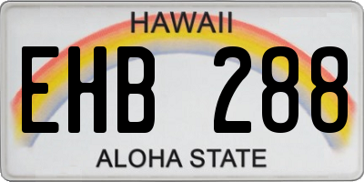 HI license plate EHB288