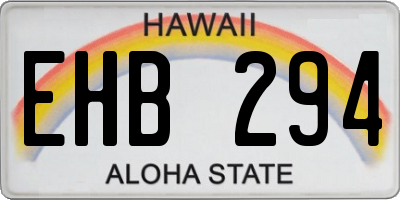 HI license plate EHB294